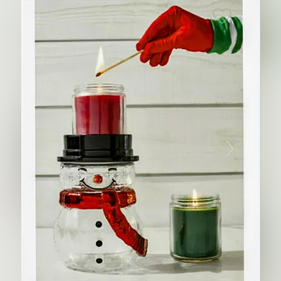NEW Bath and Body Works Faceted Snowman Single Wick Candle Holder - Picture 6 of 6